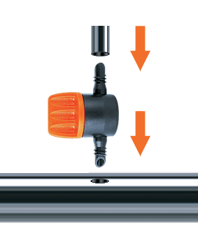 Кран 6*6мм для трубки крапельного поливу 1/4