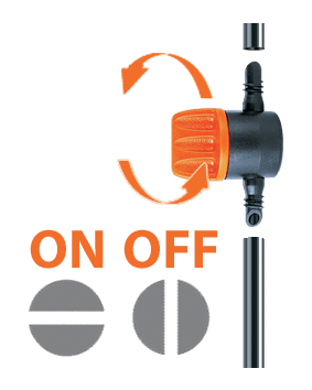 Кран 6*6мм для трубки крапельного поливу 1/4