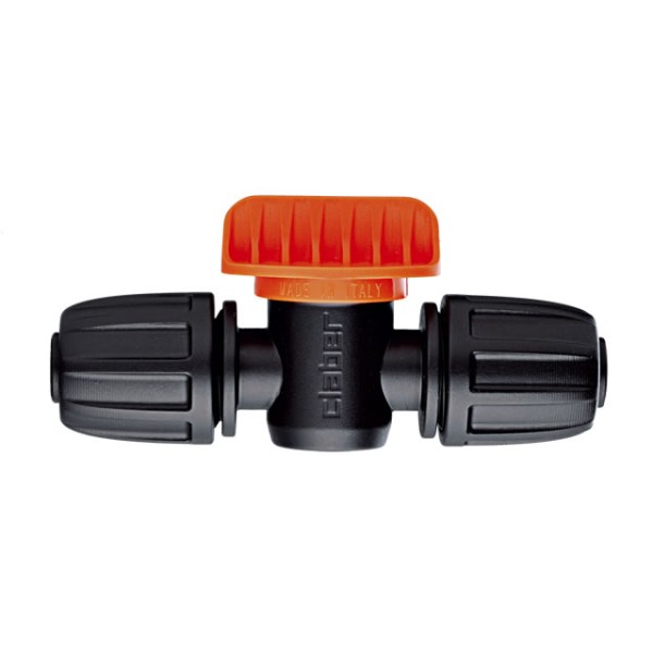 Кран 16мм прохідний для трубки крапельного поливу 1/2