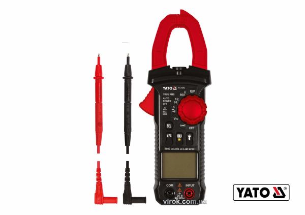Мультиметр-кліщі для вимірювання електричних параметрів YATO з цифровим LCD-дисплеєм + чохол [40]