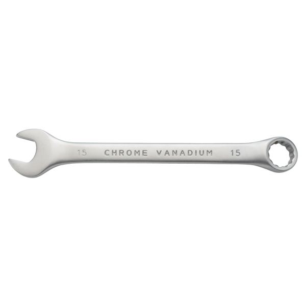 Ключ ріжково-накидний 15мм CrV satine з підвісом SIGMA (6021601)