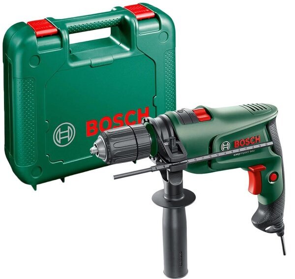 Дриль ударний Bosch EasyImpact 600, 600Вт, БЗП, 3000 об/хв, 1.7 кг, кейс