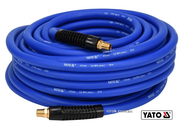 Шланг пневматичний гібридний (ПВХ+БНК) YATO: Ø8.0 мм x 20м, Ø=1/4