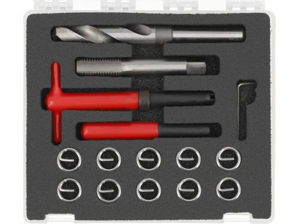 Інструменти і вставки для ремонту різьби YATO М16 х 2.0 мм, компл. 15 шт. [10]