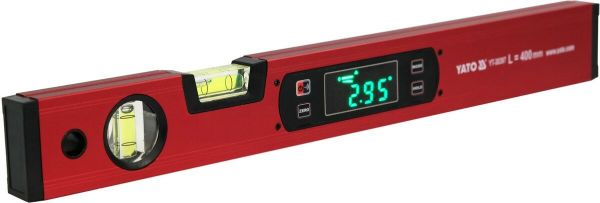 Рівень електронний з LED-дисплеєм YATO: L= 400 мм, магнітний, алюмінієвий корпус [30]
