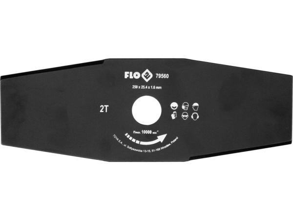 Ніж 2-різцевий до бензокоси FLO, 250 мм, кріпильний Ø= 25,4 мм [25/50]