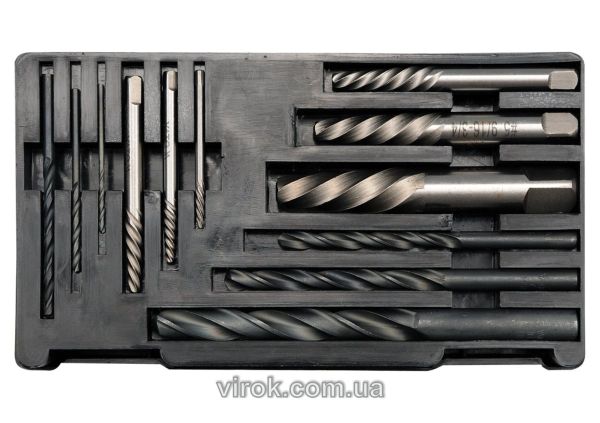 Набір екстракторів YATO 12 Од. з свердлами. M3-M24, Ø1,4-15мм, для зломаних гвинтів [40]