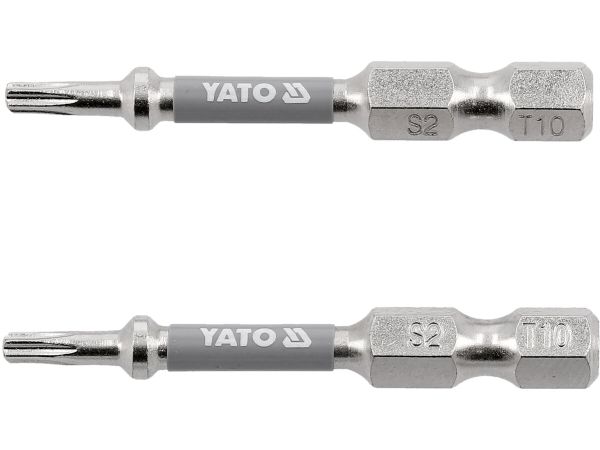 Насадка викруткова YATO TORX T10 х 50 мм. HEX 1/4", покрита нікелем, 2 шт.[10]