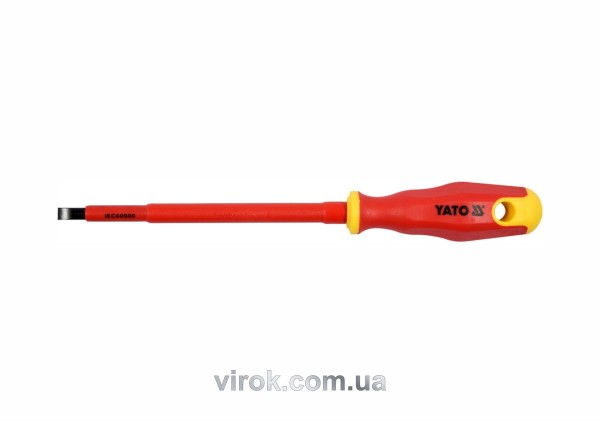 Викрутка плоска діелектрична ізольована YATO : шліц SL6,5 x 150 мм. VDE до 1000V [12/120]