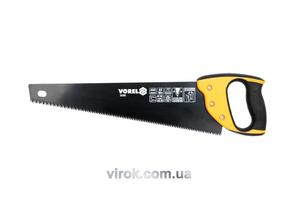 Ножівка по дереву VOREL: L= 400мм, W=1мм, Тефлонове покриття, 65Mn,Тверд. 50-54 HRC, 7 зуб/1