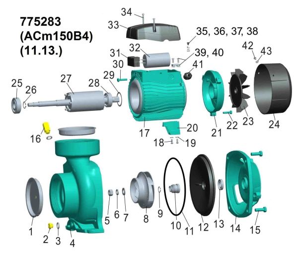 Насос відцентровий 1.5кВт Hmax 14.5м Qmax 1000л/хв 4" LEO 3.0 (775283)