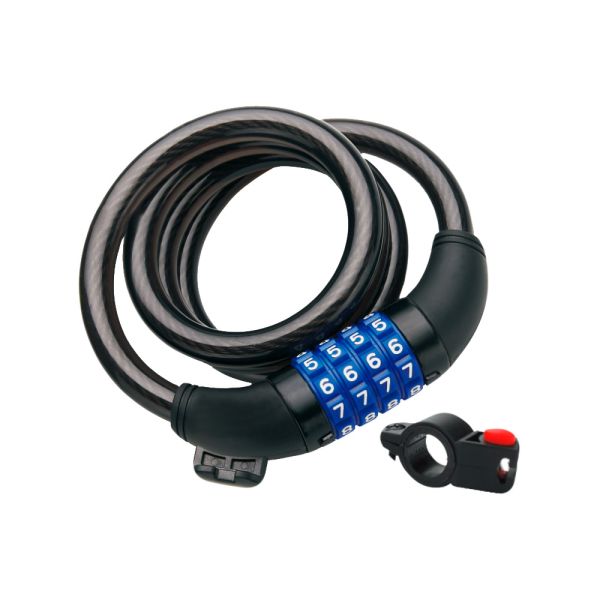 Замок велосипедний тросовий з кодовим замком 4 цифри ВК001 (12*1500)