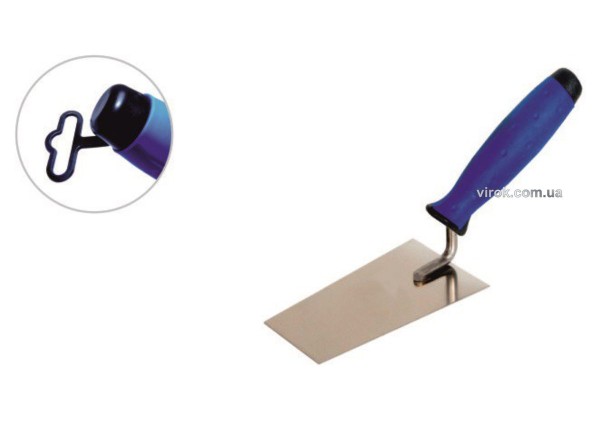 Кельма трапецевидна з нержавійки PROFI , двокомпонентна ручка, 180 мм , ТМ VIROK