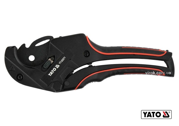 Труборіз для ПВХ труб YATO : max Ø42 мм, алюмінієвий корпус, ручка- ABS + TPR [10/40]