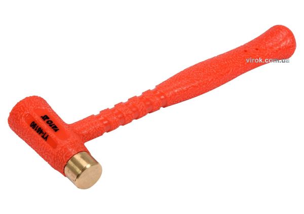 Молоток безінерційний YATO cуцільний, з латунним бойком Ø= 20 мм, m= 300 г, l= 220 мм [6/36]