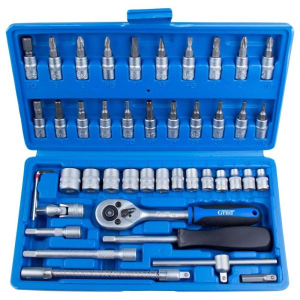 Набір насадок торцевих і біти 1/4" 46шт Start GRAD (6003015)