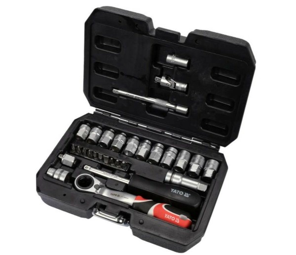 Набір головок торцевих наскрізних SPLINE YATO: квадрат 1/4