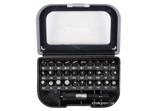 Насадки викруткові з тримачем STHOR Cr-V, з 6-гран. хвостов.- 1/4