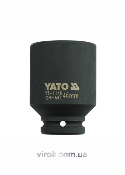 Головка торцева ударна 6-гранна YATO : подовжена, квадрат 3/4