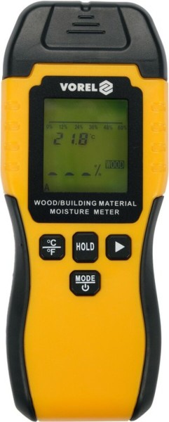 Вологомір електронний для деревини і будматеріалів YATO; діапазон вологості 6- 60% дерево, 1,5- 33%