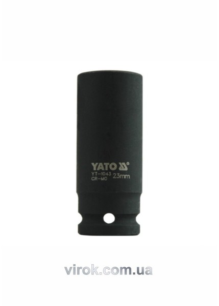 Головка торцева ударна 6-гранна YATO : подовжена, квадрат 1/2