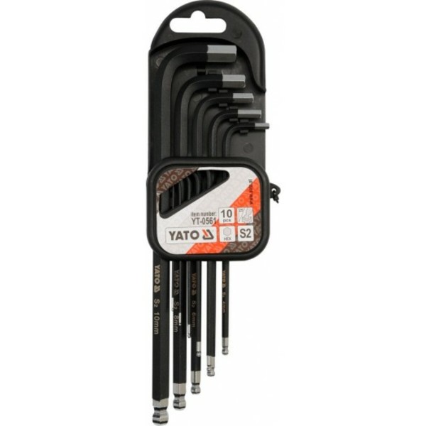 Шестигранники кутові подовжений з шаром YATO Набір 10пр. [12/48]