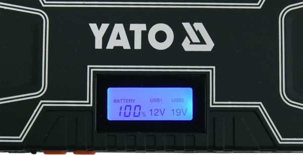 Пускова-зарядна батарея Li-Pol YATO : 12000 мАгод, 300/500 А, живлення через USB: 5В, 2А [10/160]