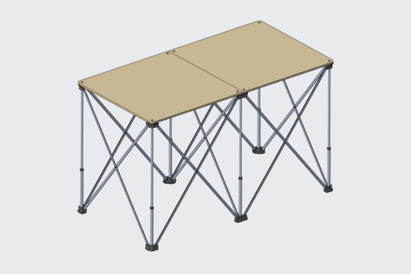 Швидко збірний компактний стіл-верстат для майстерні, на 6 нін. Підвищенної міцності. H=700мм