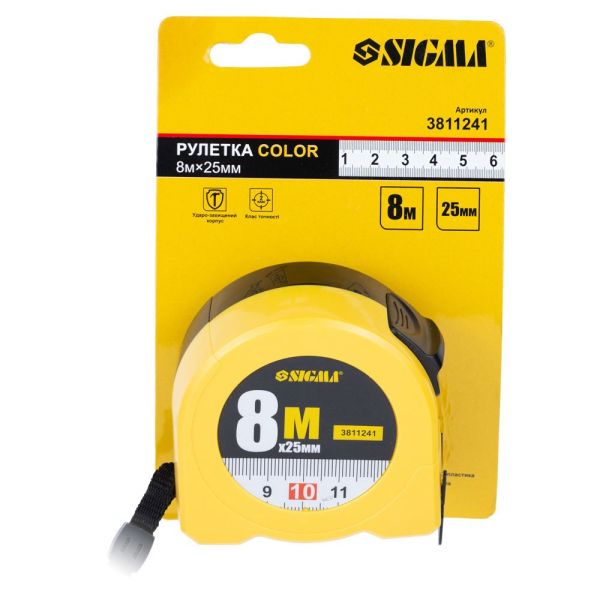 Рулетка Color 8м×25мм SIGMA (3811241)