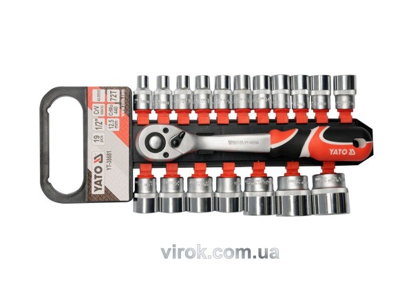 Набір головок торцевих YATO : квадрат 1/2