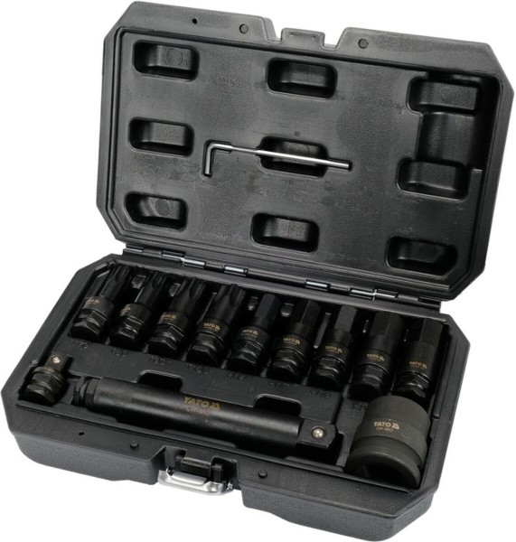 Набір насадок викруткових ударних YATO : TORX/HEX до квадратів 1/2
