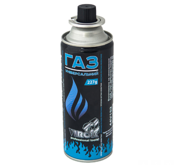 Балон газовий 1-разовий VIROK з цанговим з'єднанням (швидким) 227g/392ml. (E417) [4/28]