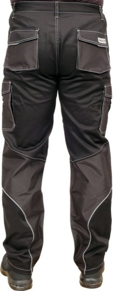 Штани робочі чорні YATO, розм XL; 9 киш 64%- поліестер, 34%- бавовна, 2%-еластан, відсвічув вставки