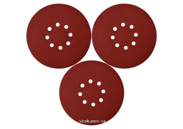 Круг шліфувальний з наждачн. паперу з липучкою YATO: Ø= 180 мм, Р240, до YT-82341, 3 шт [50/200]