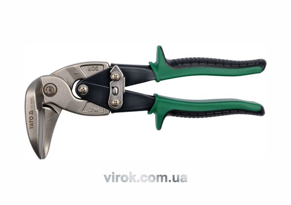 Ножиці по металу YATO : L= 225 мм, праві вигнуті, Cr-Mo [6/36]