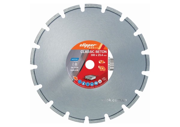 Диск алмазний по бетону CLIPPER CLA BETON; Ø= 300/25.4 мм (DW)