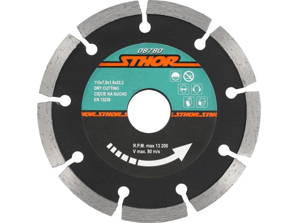Диск відрізний алмазний сегментний STHOR : Ø= 115 мм, t-1,9 х h- 7 мм по кам, бетоні, кераміці [20]