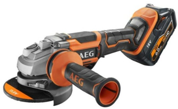 Шліфмашина кутова безщіткова акумул. AEG: 2х Li-Ion 18 В 2х 6 AхГод, диск Ø=125 мм, 11000 об/хв DW