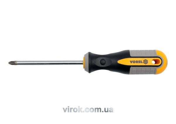 Викрутка хрестова VOREL : "Pozidriv" PZ2 х 150 мм. Cr-V [12/36/144]