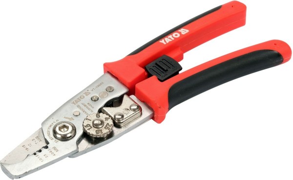 Кліщі для обрізання і знімання ізоляції з провідників YATO Ø≤ 10,5 мм, L= 200 мм [10/100]