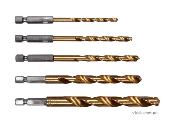 Свердла по металу титанові з хвостовиком YATO : HEX 1/4