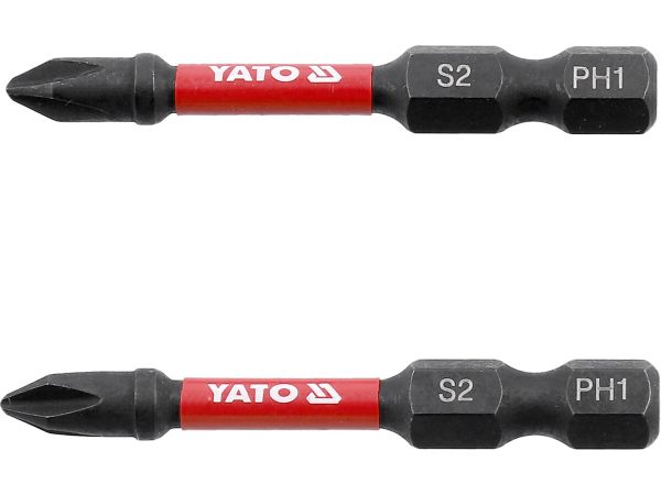 Насадка викруткова ударна YATO PH1 х 50 мм. HEX 1/4", 2 шт.[10]