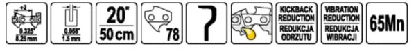 Ланцюг для пили YATO l= 20