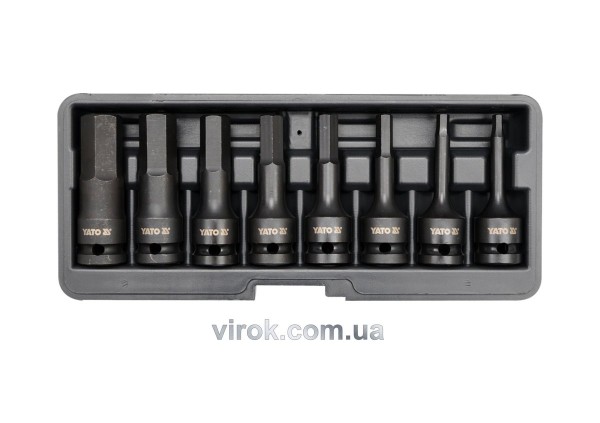 Набір насадок викруткових ударних YATO : HEX M6-M19. 6-гр. квадрат 1/2