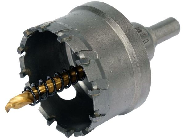 Свердло коронка по металу TCT YATO: Ø55 x 103 мм, товщ. до 25мм, з напрямним, 6-гран. хвост 3/8" [6]