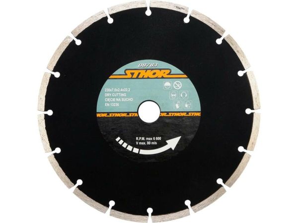 Диск відрізний алмазний сегментний STHOR : Ø= 230 мм, t-2,4 х h- 7 мм по кам, бетоні, кераміці [10]