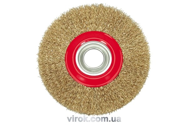 Щітка - крацовка для точильного станка VOREL латунна. сталь Ø-125мм [12/72]