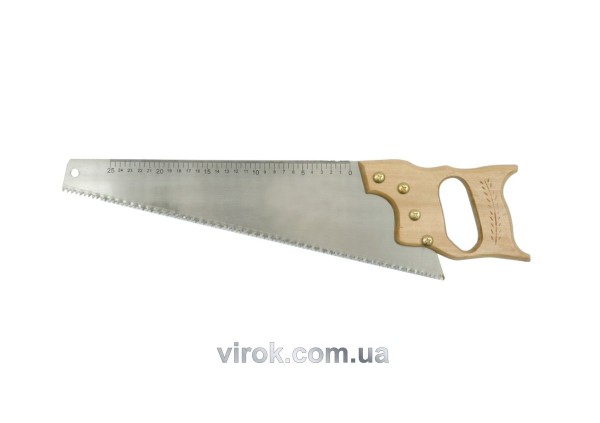 Ножівка по дереву VOREL : L= 450 мм, W= 1 мм, Дерев'яна ручка [12/60]