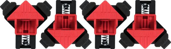 Струбцини кутові (90°) пружинні YATO для робочого діапазону 5- 22 мм, 80х 85х 50 мм, 4 шт. [6/24]