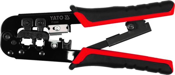Кліщі для обтискання і зачистки кабелів YATO : RJ45, RJ11, L=190 мм [10/50]